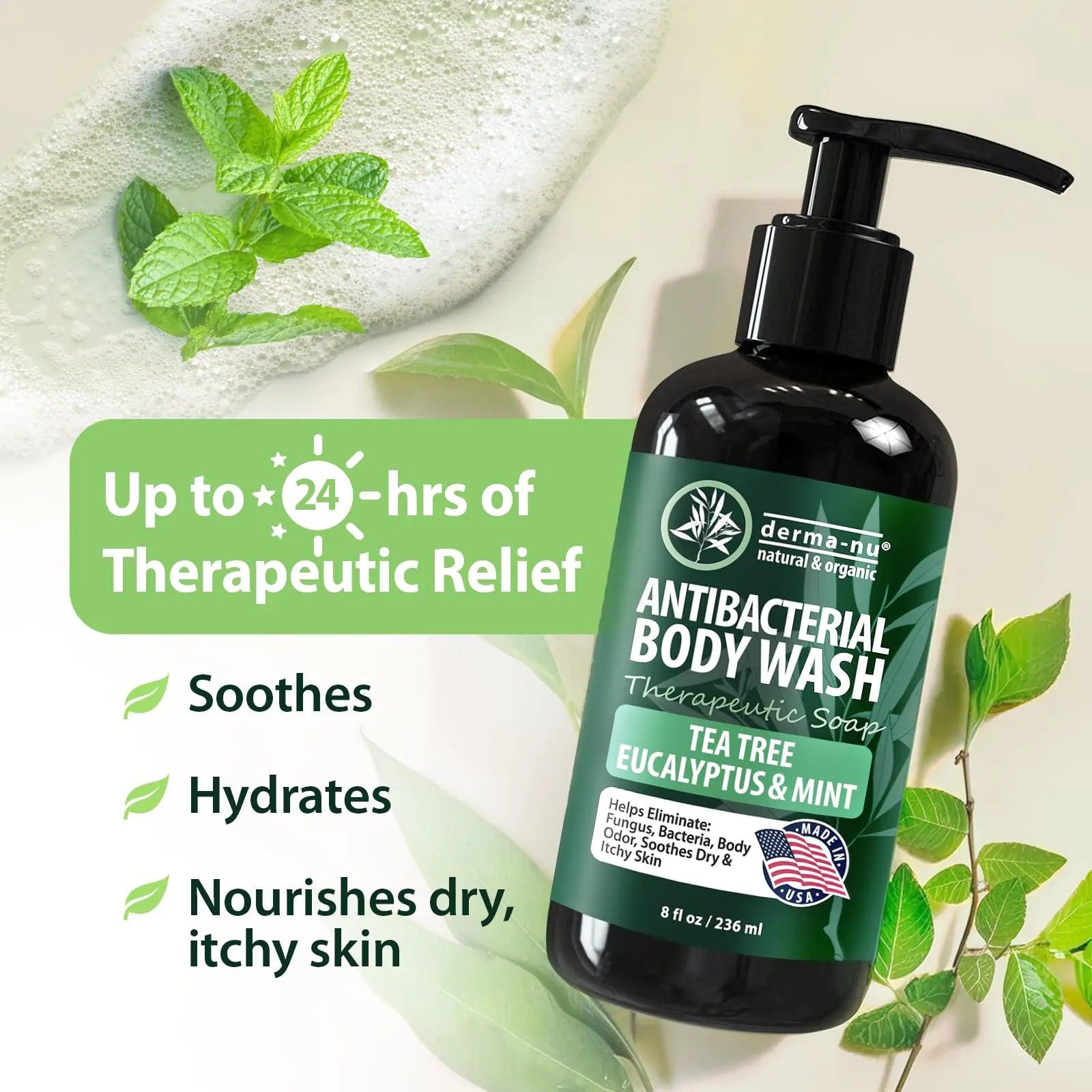 Antibacterial Body Wash - Antibacterial Soap And Tea Tree Body Wash For Jock Itch, Athletes Foot, Eczema And Back Acne - Anti Bacterial Body Soap For Men And Women Safe For All Skin Types - 2 Pack 8 Fl Oz (Pack of 2) - Evallys.com