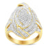 10K Yellow Gold Plated .925 Sterling Silver & 1-1/5 Cttw Diamond Marquise Shaped Cluster Cocktail Fashion Ring (I-J Color, I2-I3 Clarity) - Evallys.com # #