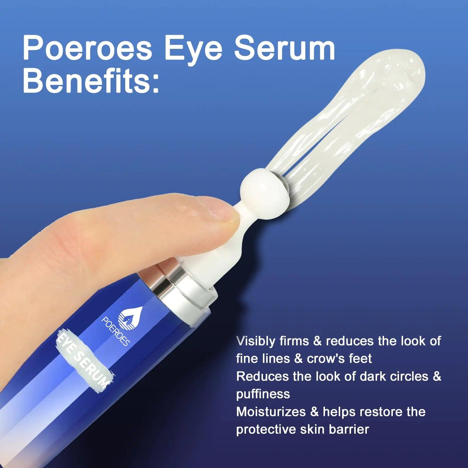 Eye Serum with 8% Caffeine 8% Retinol Hyaluronic Acid Niacinamide peptides for Puffy Eye Bags Fine Lines Dark Circles Wrinkles, Under Eye Cream with 360° Eye Roller Massage Ball, 0.5 fl. oz blue - Evallys.com # #