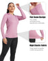 TELALEO 4 Pack Women's Compression Shirt Long Sleeve Performance Workout Baselayer Athletic Top Sports Gear Large Long Sleeve-black+grey+blue+purple - Evallys.com # #