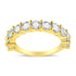 14K Yellow Gold Plated .925 Sterling Silver 2.00 Cttw Shared Prong Set Round-Diamond 11 Stone Band Ring (J-K Color, I1-I2 Clarity) - Evallys.com # #