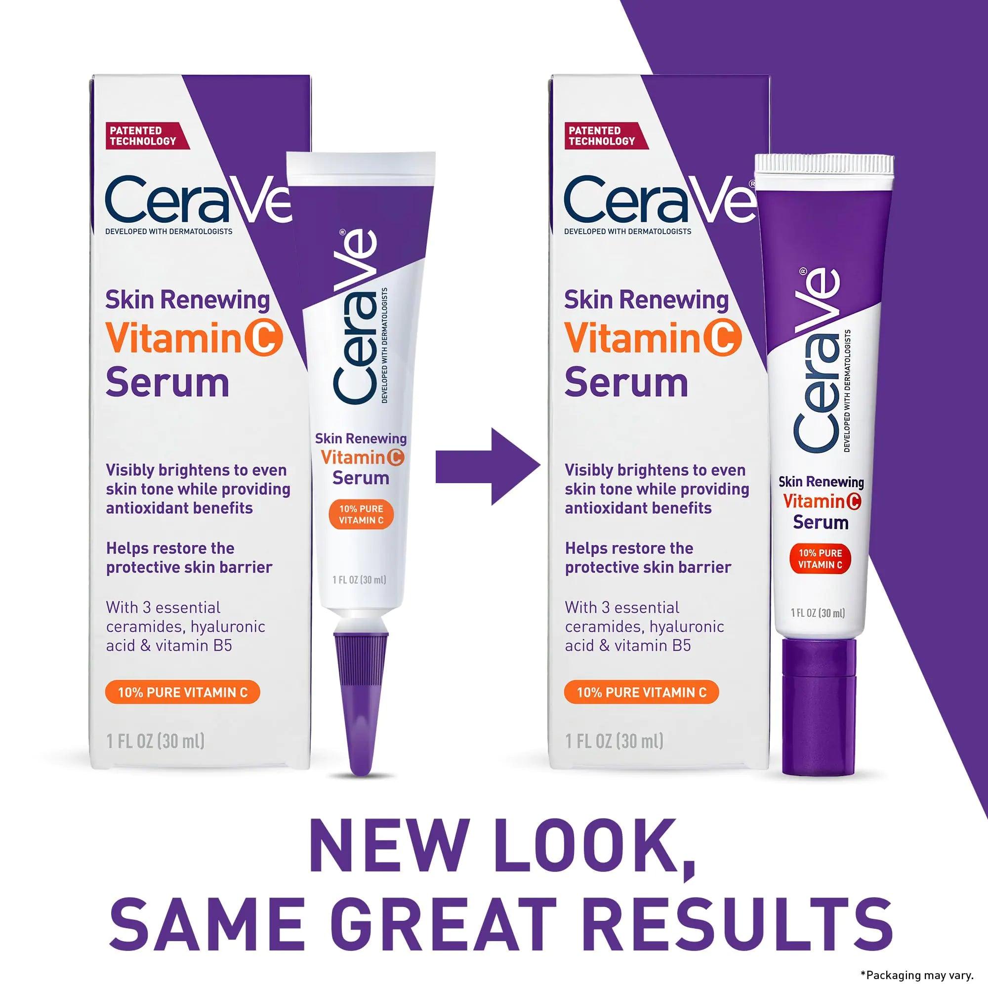 CeraVe Vitamin C Serum with Hyaluronic Acid | Skin Brightening Serum for Face with 10% Pure Vitamin C | Fragrance Free | 1 Fl. Oz - Evallys.com # #