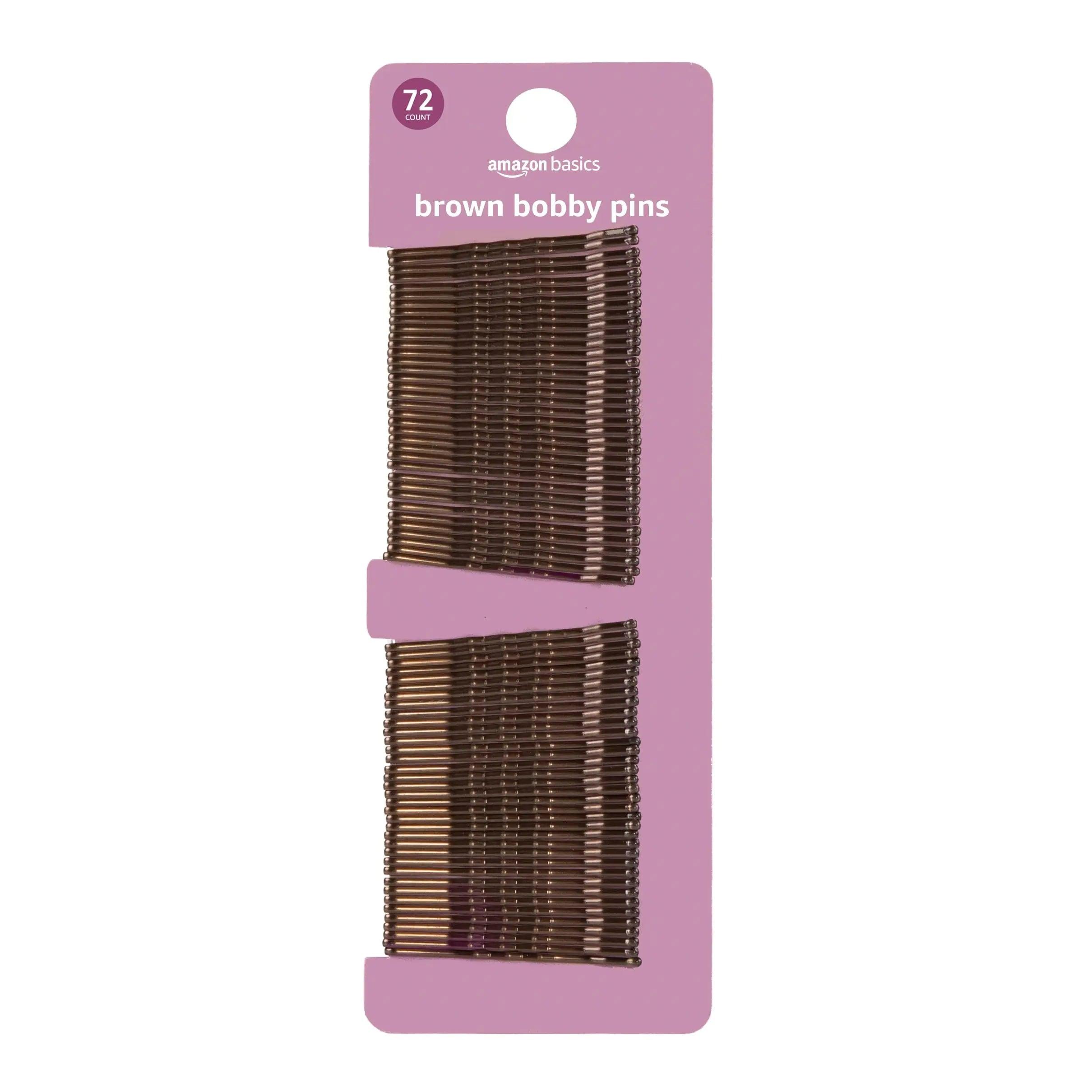 Amazon Basics Bobby Pins Brown 72 Count 1 Count (Pack of 72) - Evallys.com # #