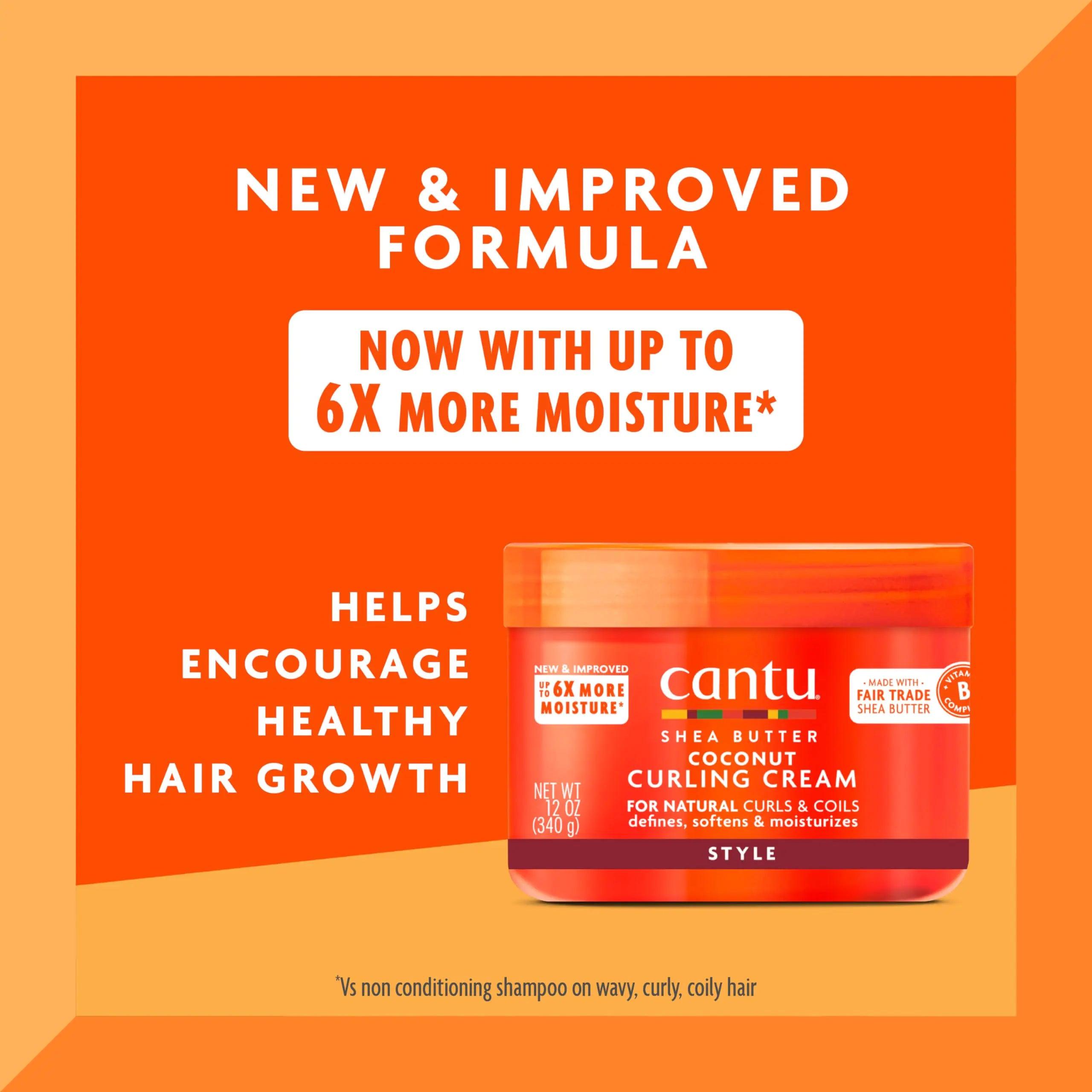 Cantu Coconut Curling Cream for Natural Hair with Pure Shea Butter, 12 oz (Pack of 2) 12 Ounce (Pack of 2) - Evallys.com # #