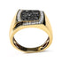 Men's 14K Yellow Gold Plated .925 Sterling Silver 1.00 Cttw White and Black Treated Diamond  Ring (Black / I-J Color, I2-I3 Clarity) - Evallys.com # #