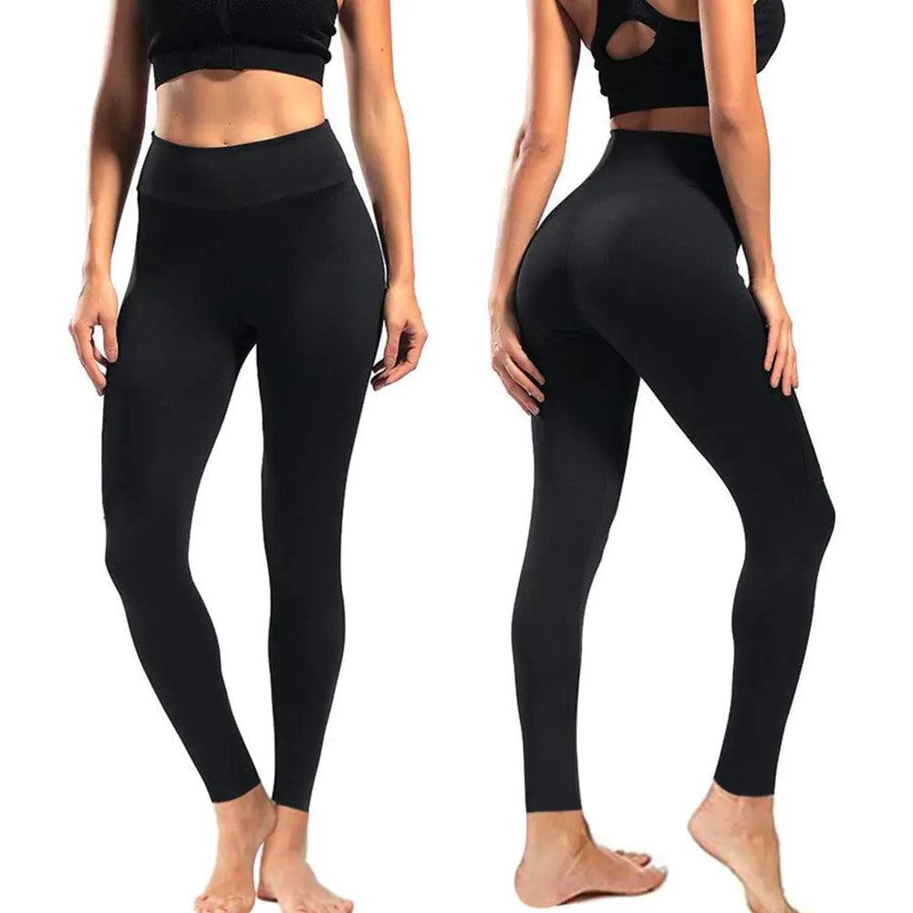 High Waisted Leggings for Women - Soft Athletic Tummy Control Pants for Running Cycling Yoga Workout XX-Large 3 Pack Black, Black, Black - Evallys.com # #