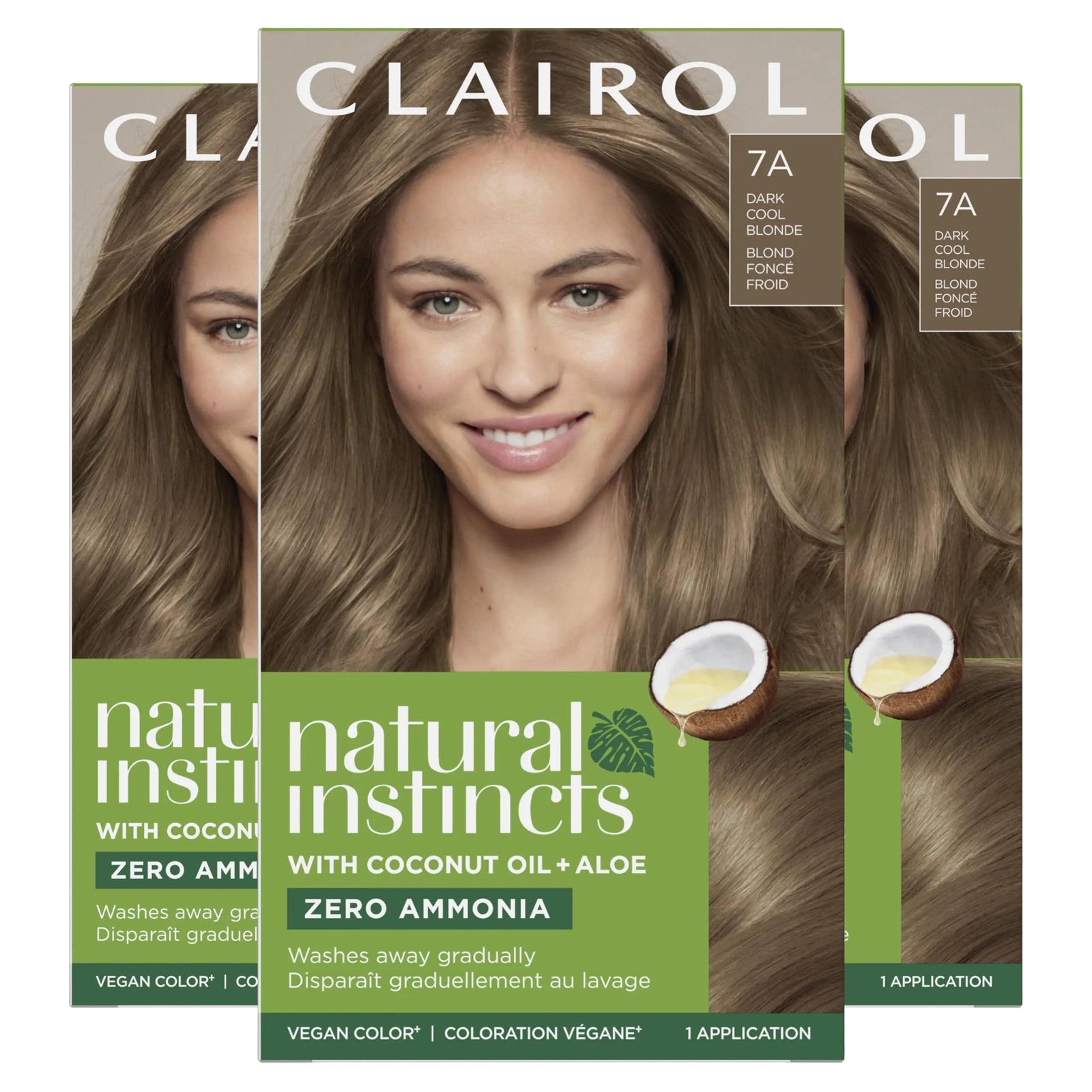 Clairol Natural Instincts Demi-Permanent Hair Dye, 7A Dark Cool Blonde Hair Color, Pack of 3 5.85 Fl Oz (Pack of 3) - Evallys.com # #