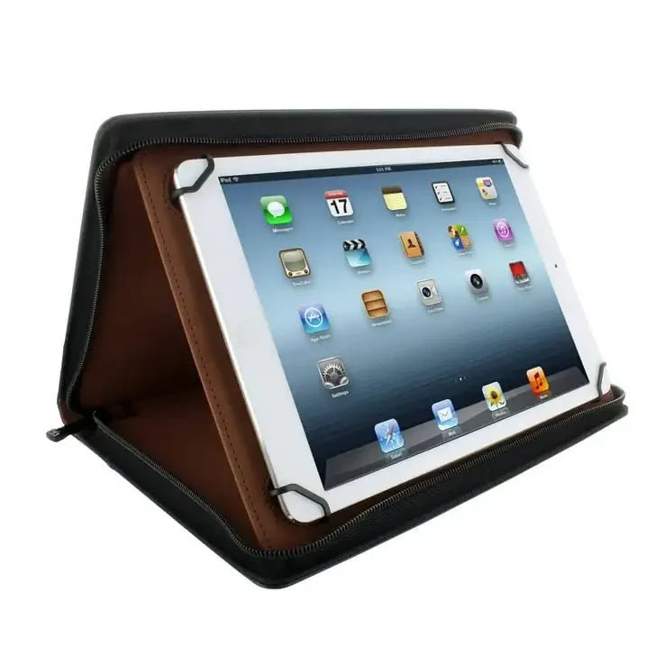 KHOMO Universal Tablet Pad Folio Zippered Case fits Tablets 8.5" up to 11" Inches - Black - Evallys.com
