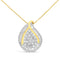 10K Yellow Gold Mixed-Cut Diamond Tear Drop Pendant Necklace (0.5 cttw, J-K Color, I2-I3 Clarity) - Evallys.com # #