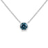 14K White Gold 1/2 Cttw Blue Lab Grown Diamond Modern Bezel-Set Solitaire 16"-18" Pendant Necklace (Blue Color,  VS2-SI1 Clarity) - Evallys.com # #