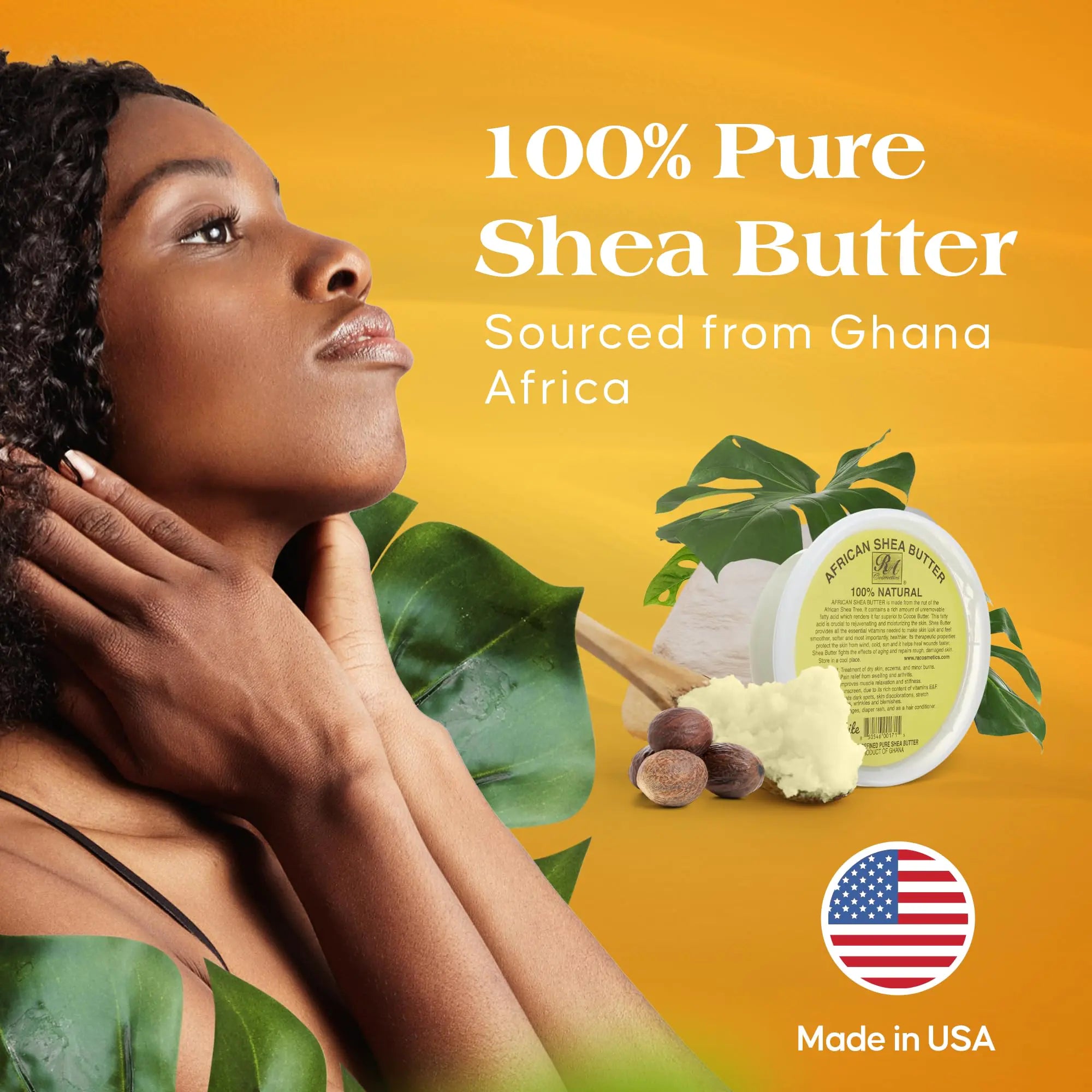 REAL African Shea Butter Pure Raw Unrefined From Ghana"IVORY" 8oz. CONTAINER 8 Ounce (Pack of 1) - Evallys.com # #