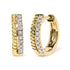 10K Yellow Gold 1/10 Cttw Diamond and Rope Twist Huggy Hoop Earrings (H-I Color, I1-I2 Clarity) - Evallys.com # #