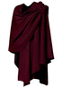 PULI Womens Large Cross Front Poncho Sweater Wrap Topper Knitted Elegant Shawls Cape for Fall Winter 1-burgundy - Evallys.com # #