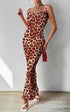 PRETTYGARDEN Women's 2024 Summer Floral Spaghetti Strap Maxi Dress Stretch Sexy Bodycon Dress Backless Slip Long Dresses Large Brown Leopard - Evallys.com # #