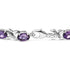 .925 Sterling Silver 7x5mm Oval Amethyst and Diamond Accent X-Link Bracelet (H-I Color, SI1-SI2 Clarity)  - Size 7" - Evallys.com # #