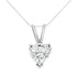 14K White Gold 3-Prong Set Heart Shaped Solitaire Diamond 18" Pendant Necklace (H-I Color, VS2-SI1 Clarity) - Choice of Carat Weight (3300) - Evallys.com # #