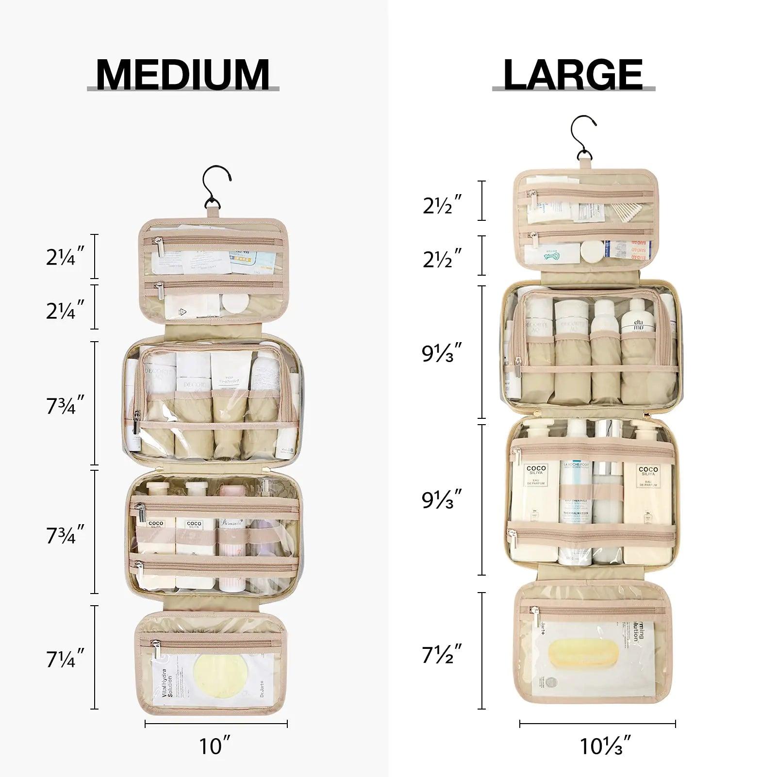 BAGSMART Toiletry Bag Hanging Travel Makeup Organizer with TSA Approved Transparent Cosmetic Bag Makeup Bag for Full Sized Toiletries, Medium-Grey Standard Grey - Evallys.com # #