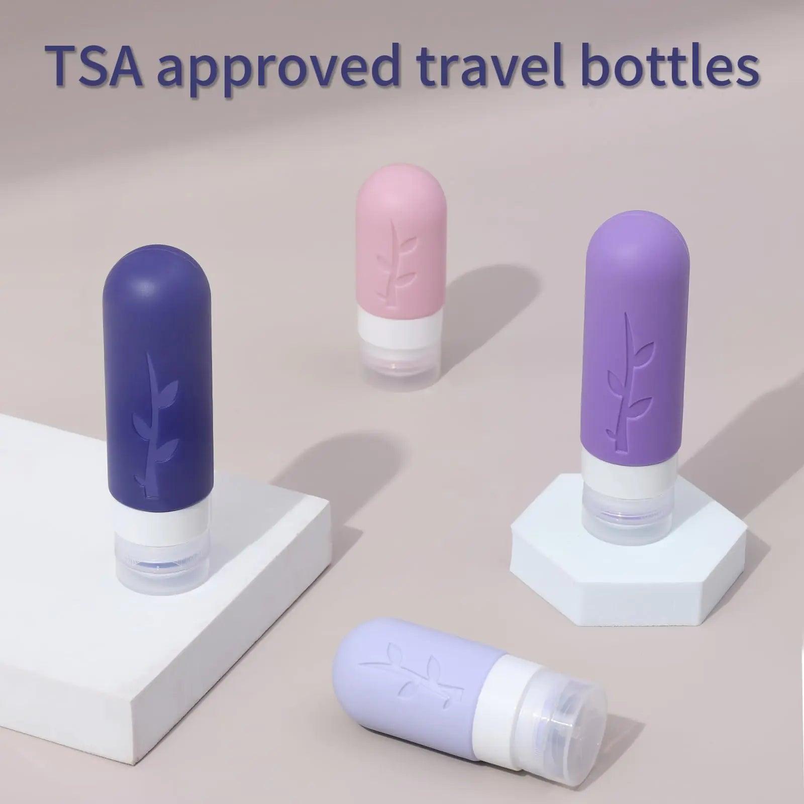 Travel Containers for Toiletries, 18pack TSA Approved Travel Size Containers for Toiletries,travel bottles for Toiletries,travel Jars or Personal Travel Essentials Purple - Evallys.com # #