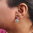 .925 Sterling Silver 5x3mm Pear Emerald Gemstone with Diamond Accent Heart Dangle Stud Earrings (H-I Color, SI1-SI2 Clarity) - Evallys.com # #