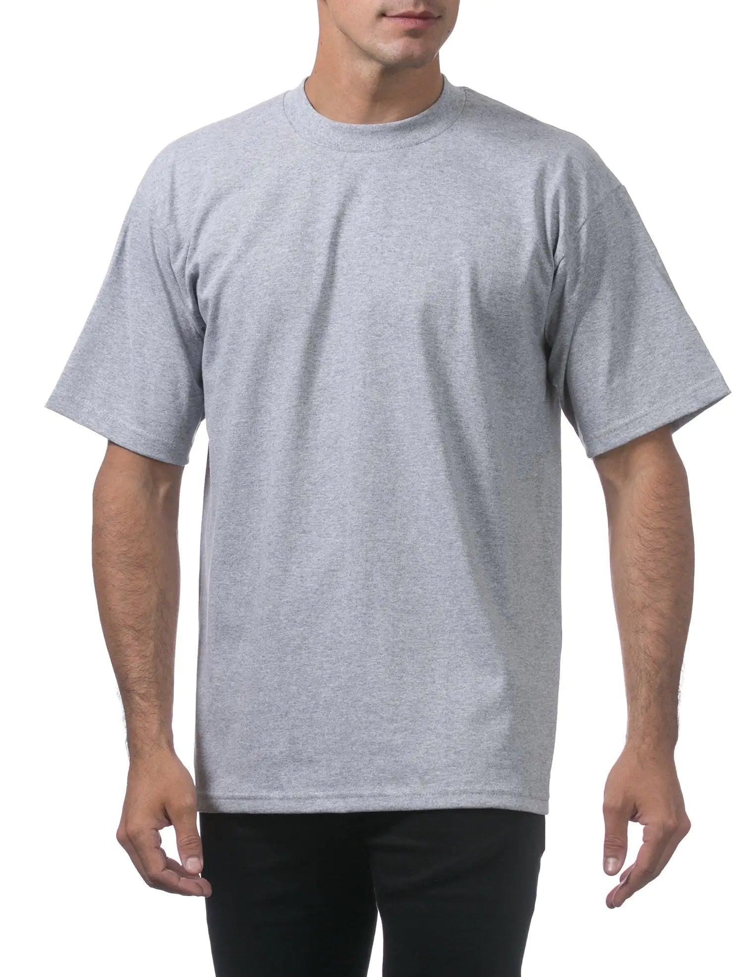 Pro Club Men's 3-Pack Heavyweight Cotton Short Sleeve Crew Neck T-Shirt 7X-Large Heather Gray - Evallys.com # #