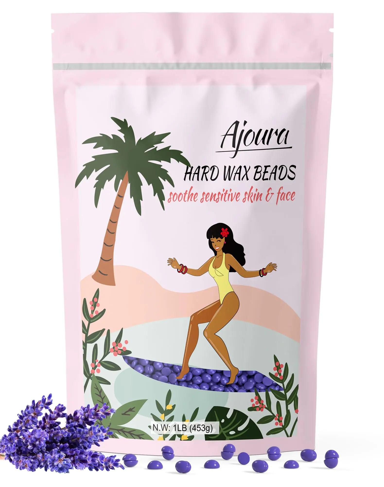 Ajoura 2.5 lb Wax Beads for Hair Removal - Premium Hard Wax for Coarse Hair, Ideal for Brazilian Bikini, Legs, Face, Underarms, Arms, Chest, Back - Sensitive Skin for Efficient Home & Salon Waxing Off White-2.5lb - Evallys.com # #