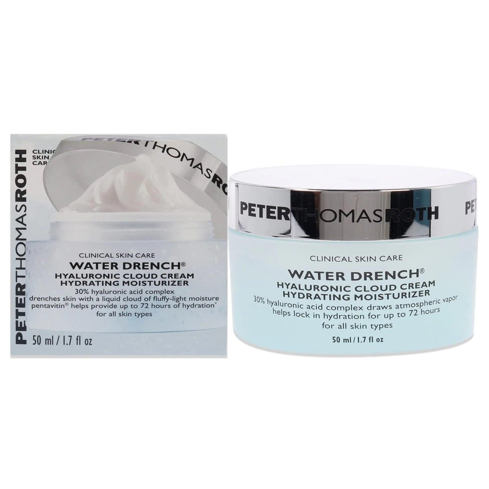 Peter Thomas Roth | Water Drench Hyaluronic Cloud Cream | Hydrating Moisturizer for Face, Up to 72 Hours of Hydration for More Youthful-Looking Skin, Fragnance Free, 1.69 Fl Oz 1.7 Fl Oz (Pack of 1) - Evallys.com # #