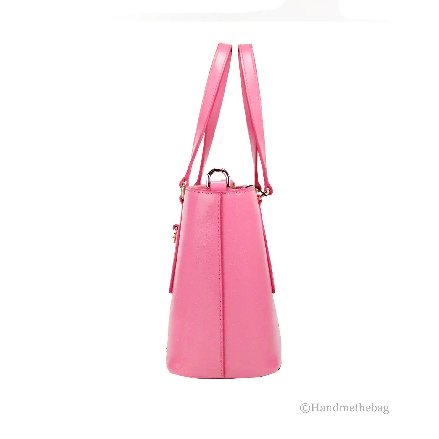 Marc Jacobs Small Candy Pink Leather Tote Crossbody Bag - Evallys.com # #