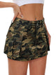 Women Denim Cargo Skirt Mini Low Waist Button Bodycon Y2K Flap Pockets Skirts X-Small S01-multicolor - Evallys.com