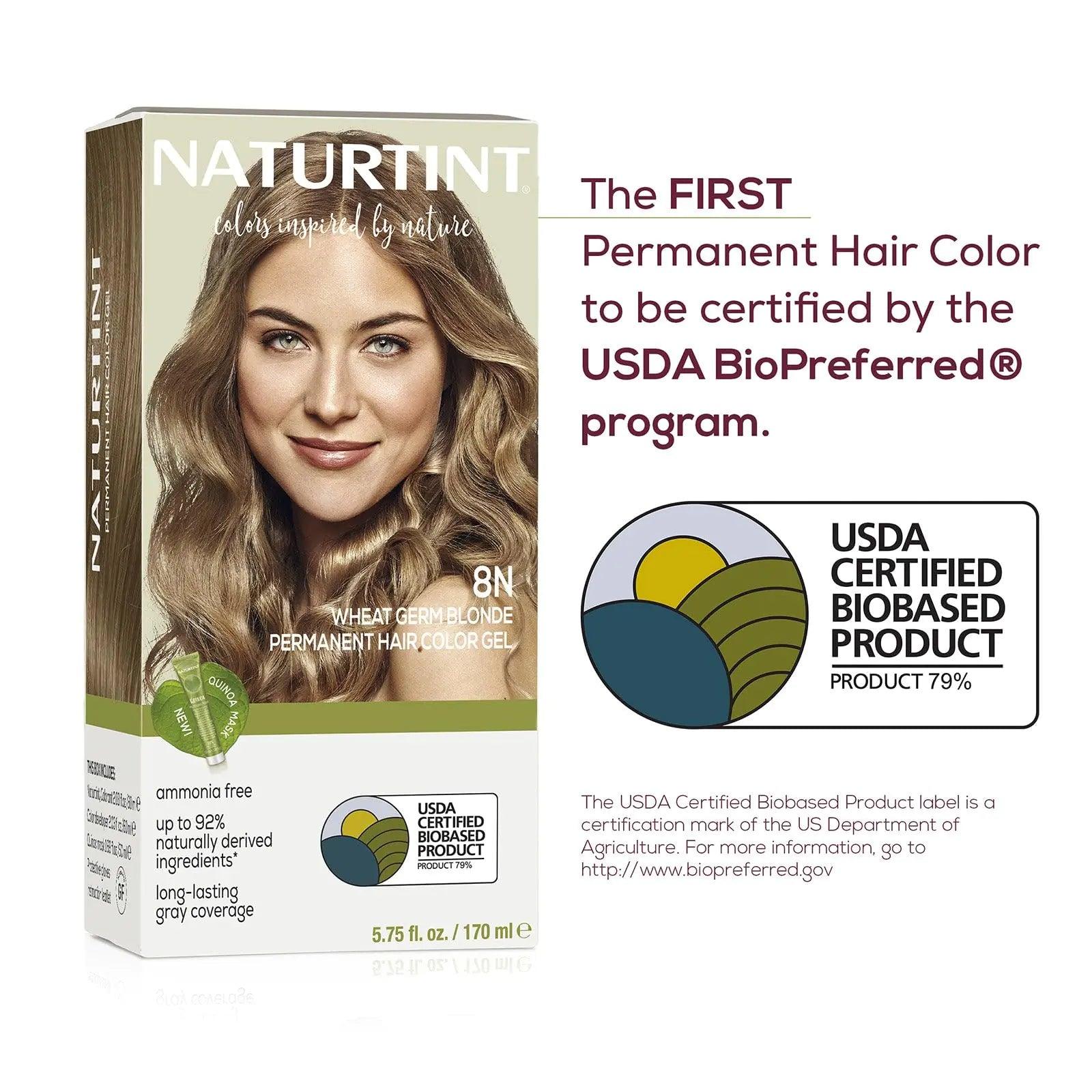 Naturtint Permanent Hair Color 8N Wheat Germ Blonde (Pack of 6), Ammonia Free, Vegan, Cruelty Free, up to 100% Gray Coverage, Long Lasting Results - Evallys.com # #