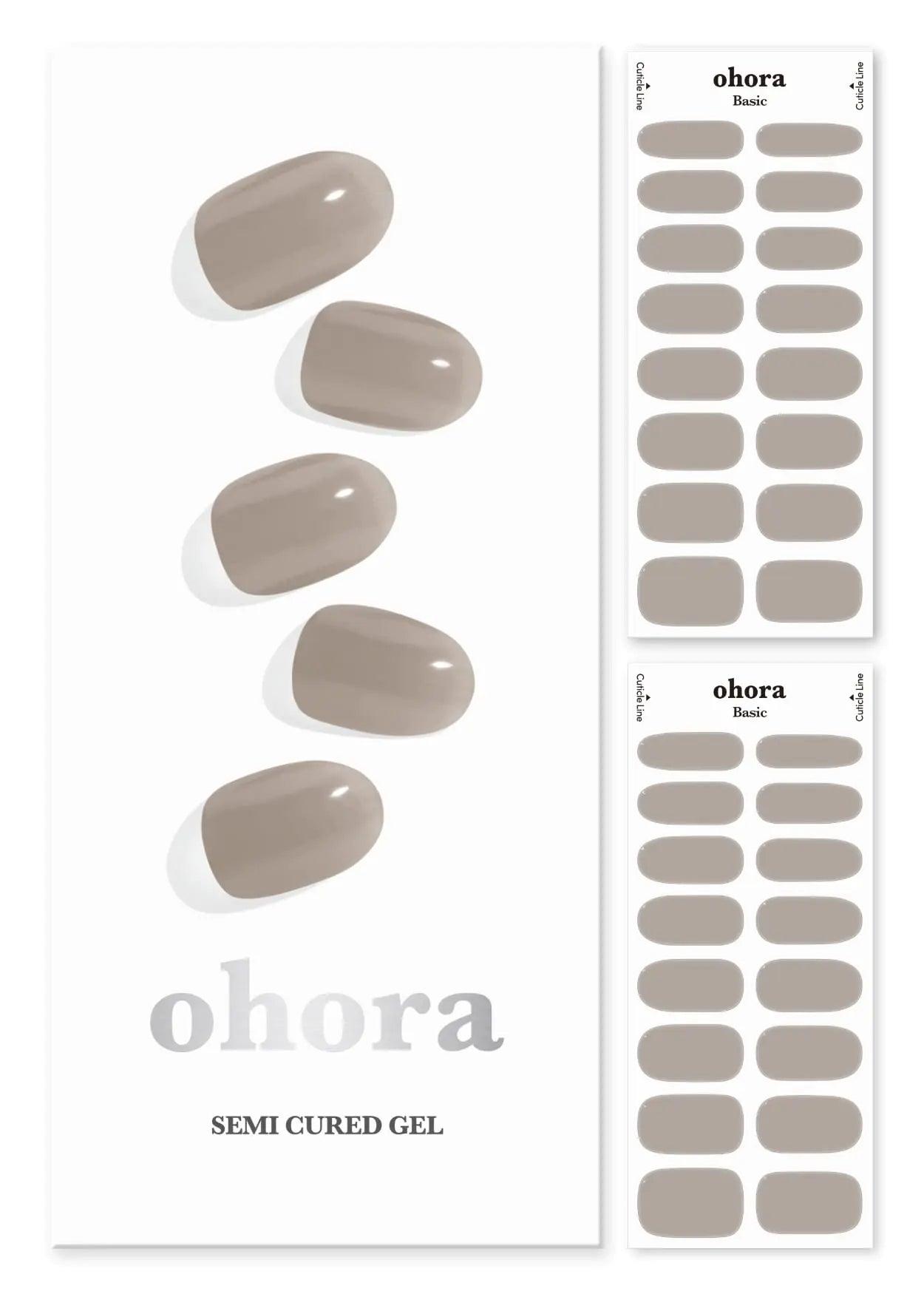 ohora Semi Cured Gel Nail Strips (N Bare Gray) - Works with Any Nail Lamps, Salon-Quality, Long Lasting, Easy to Apply & Remove - Includes 2 Prep Pads, Nail File & Wooden Stick 19. N Bare Gray - Evallys.com # #