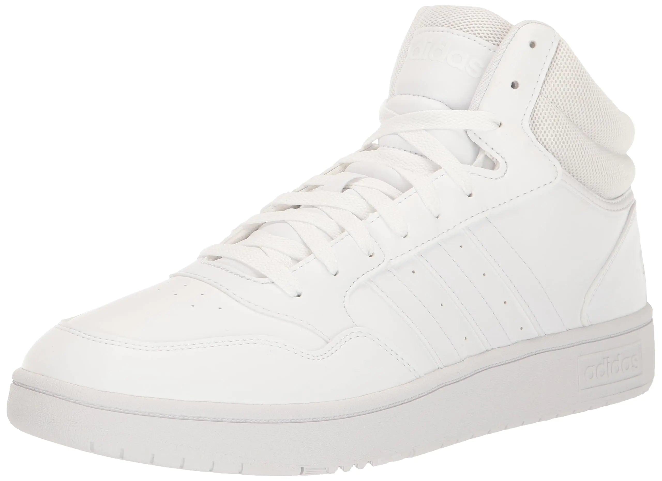 adidas Men's Hoops 3.0 Mid Sneaker 7 White/White/White - Evallys.com # #