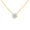 10K Yellow Gold 1/5 Carat Round Brilliant-Cut Diamond Modern Bezel-Set Solitaire 16"-18" Pendant Necklace (H-I Color, SI2-I1 Clarity) - Evallys.com # #