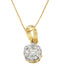 14K Yellow Gold Round Cut Diamond Circle Pendant Necklace (1/3 cttw, H-I Color, I1-I2 Clarity) - Evallys.com # #