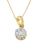 14K Yellow Gold Round Cut Diamond Circle Pendant Necklace (1/3 cttw, H-I Color, I1-I2 Clarity) - Evallys.com # #