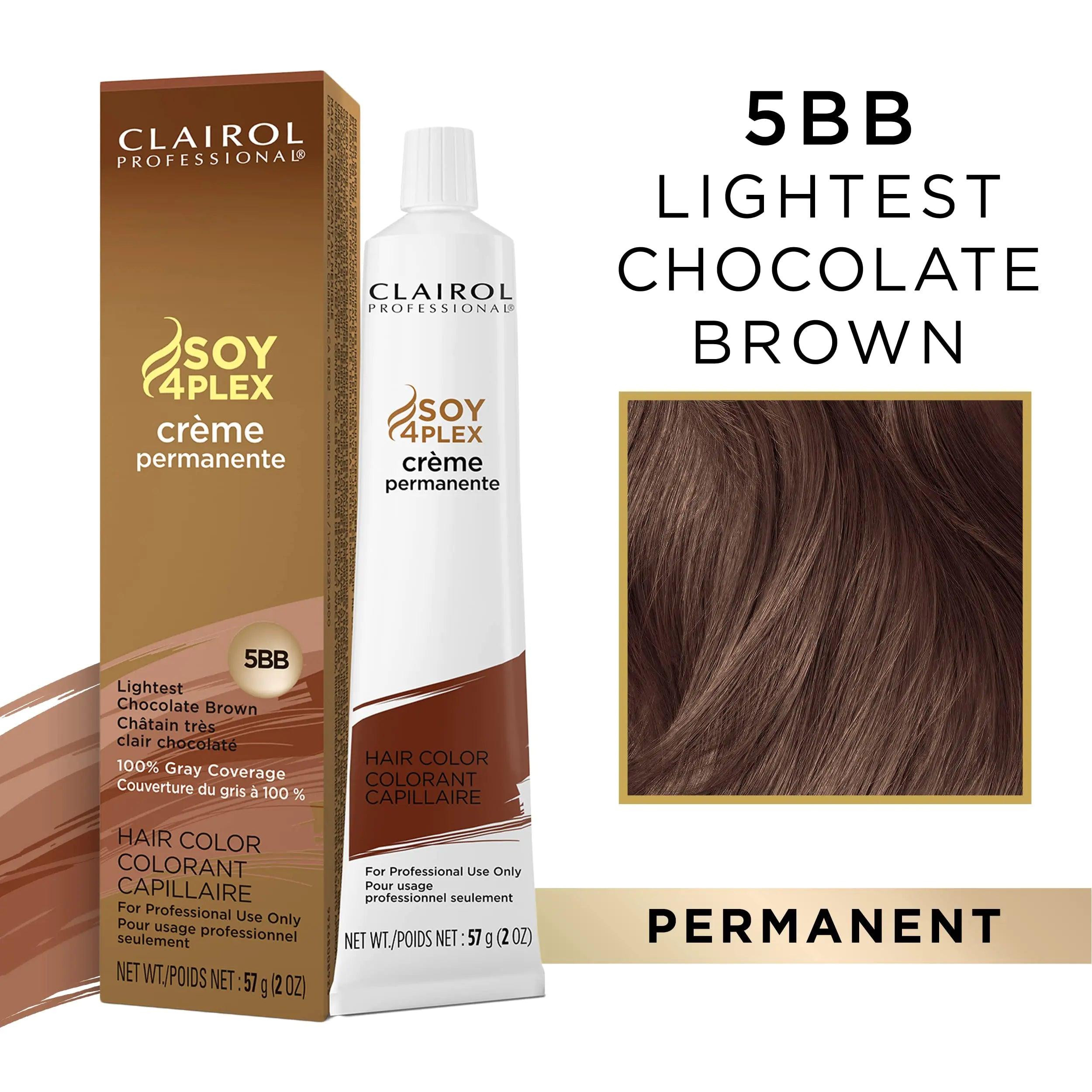 Clairol Professional Permanent Crème Hair Color, Dark Hair Dye for Fade Resistant Gray Coverage, 2 oz 5BB Lightest Chocolate Brown - Evallys.com # #