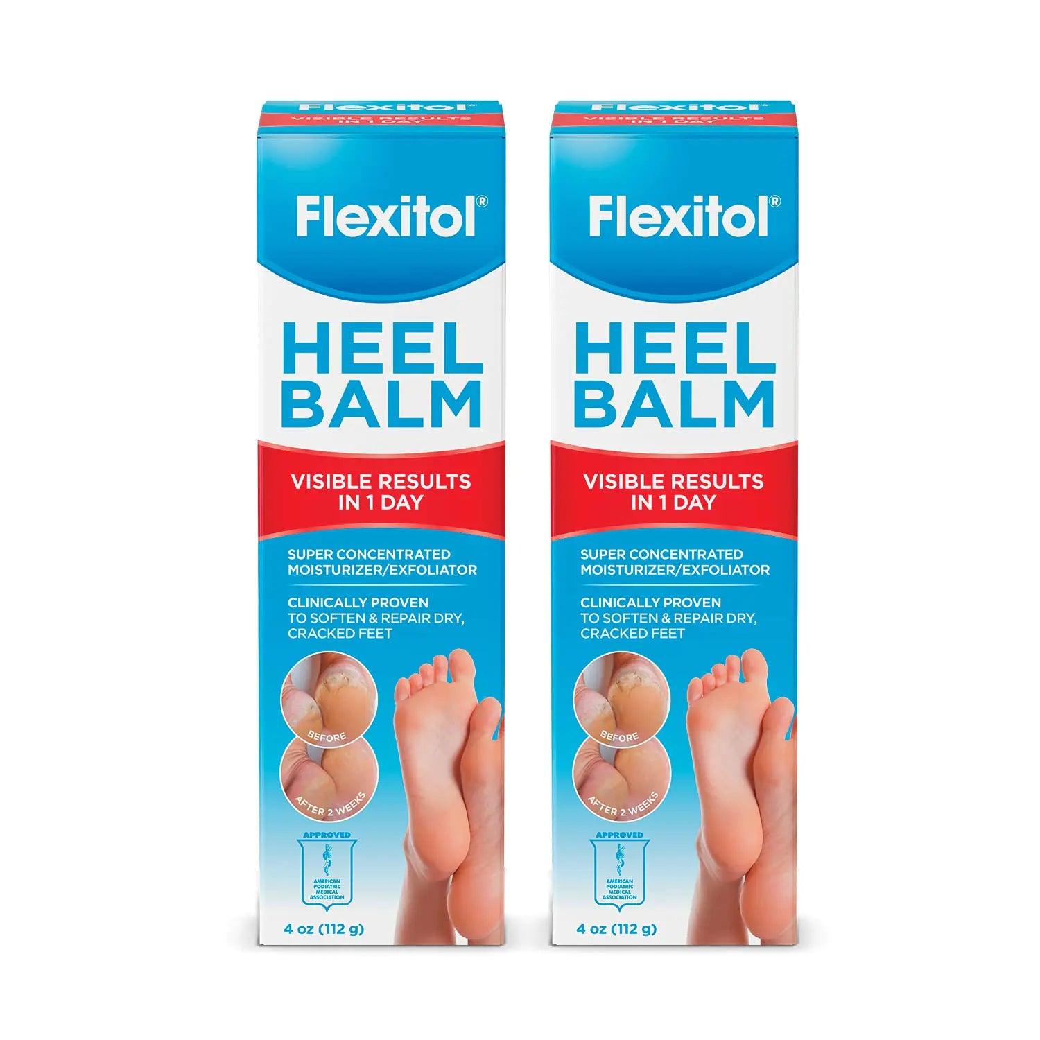 Flexitol Heel Balm, Rich Moisturizing & Exfoliating Foot Cream, 4 Oz Tube (Pack of 2) 8 Ounce (Pack of 1) - Evallys.com # #