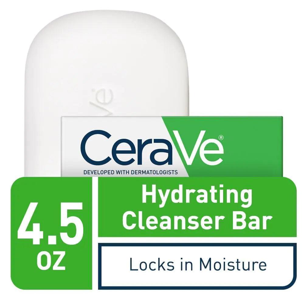 CeraVe Hydrating Cleanser Bar - Soap-Free Body and Facial Cleanser with 5% Moisturizing Cream - 4.5 Ounce Bar 4.5 Ounce (Pack of 1) - Evallys.com # #