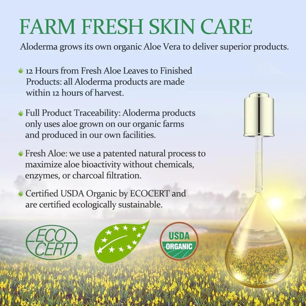 Aloderma Organic Aloe Vera Gel for Face Made within 12 Hours of Harvest, 96% Pure Aloe Vera Gel for Skin, Scalp, & Hair, Soothing Aloe Face Moisturizer, Multipurpose, Hydrating Aloe Gel, 7oz, 3-Pack - Evallys.com # #