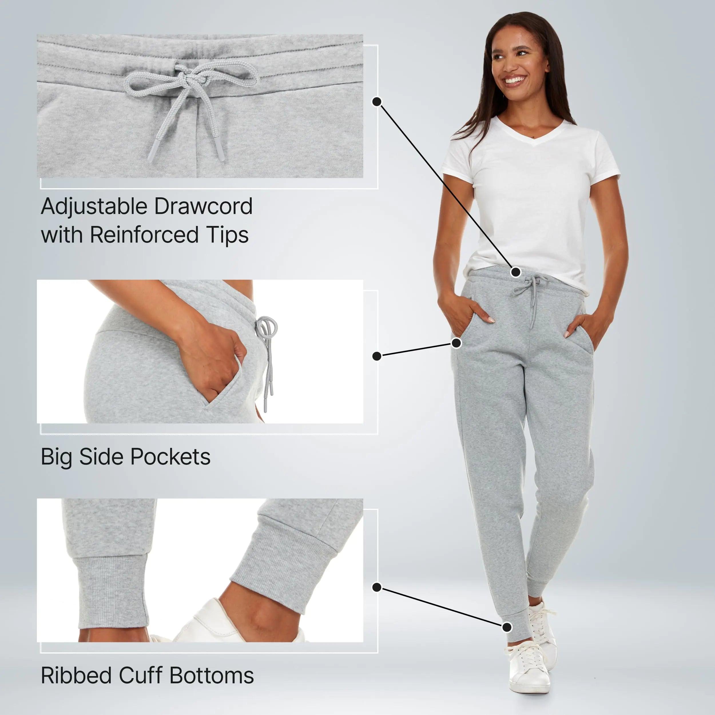 BottomLine 3 Pack Sweatpants Women, Comfortable Womens Sweatpants, Fleece Womens Joggers (Available in Plus) Standard 2X Combo 1 - Evallys.com # #