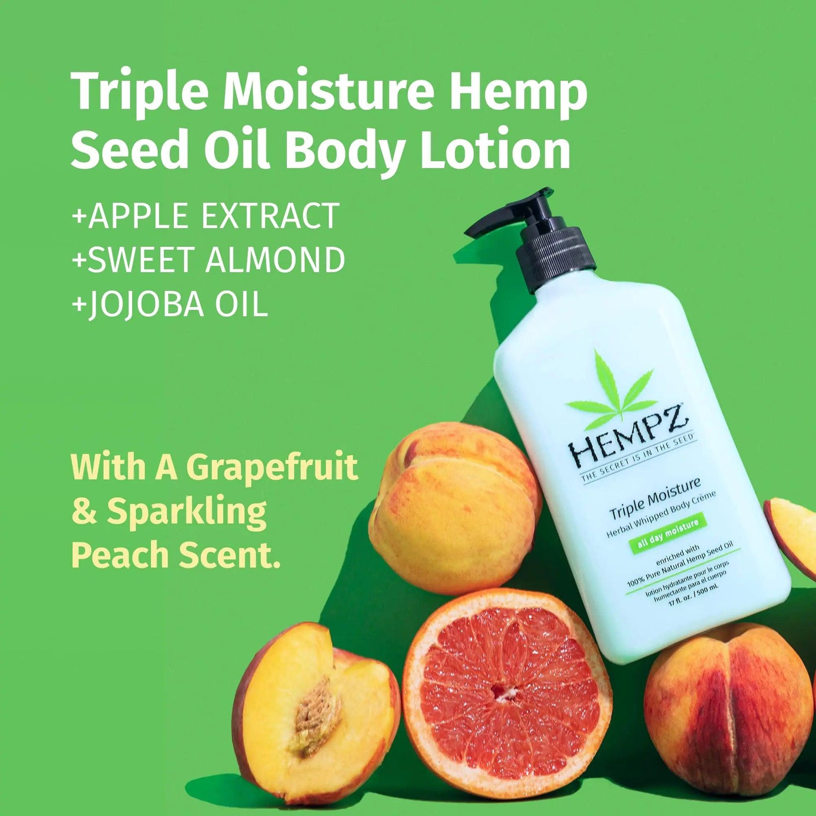 HEMPZ Triple Moisture Body Moisturizer, 17 Oz – Hydrating Lotion Rich with Minerals, Vitamin C, & Hempseed Oil to Nourish & Repair Extremely Dry or Sensitive Skin for Body 17 Fl Oz (Pack of 1) - Evallys.com # #