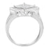 .925 Sterling Silver 2/5 Cttw Princess Cut Diamond Square On Point Cluster Composite Cocktail Ring (H-I Color, SI1-SI2 Clarity) - Evallys.com # #