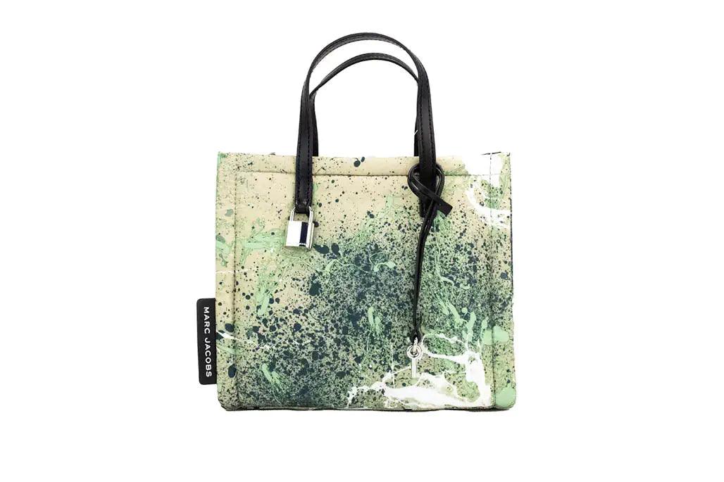 Marc Jacobs Mini Green Multi Splatter Paint Nylon Tote - Evallys.com # #