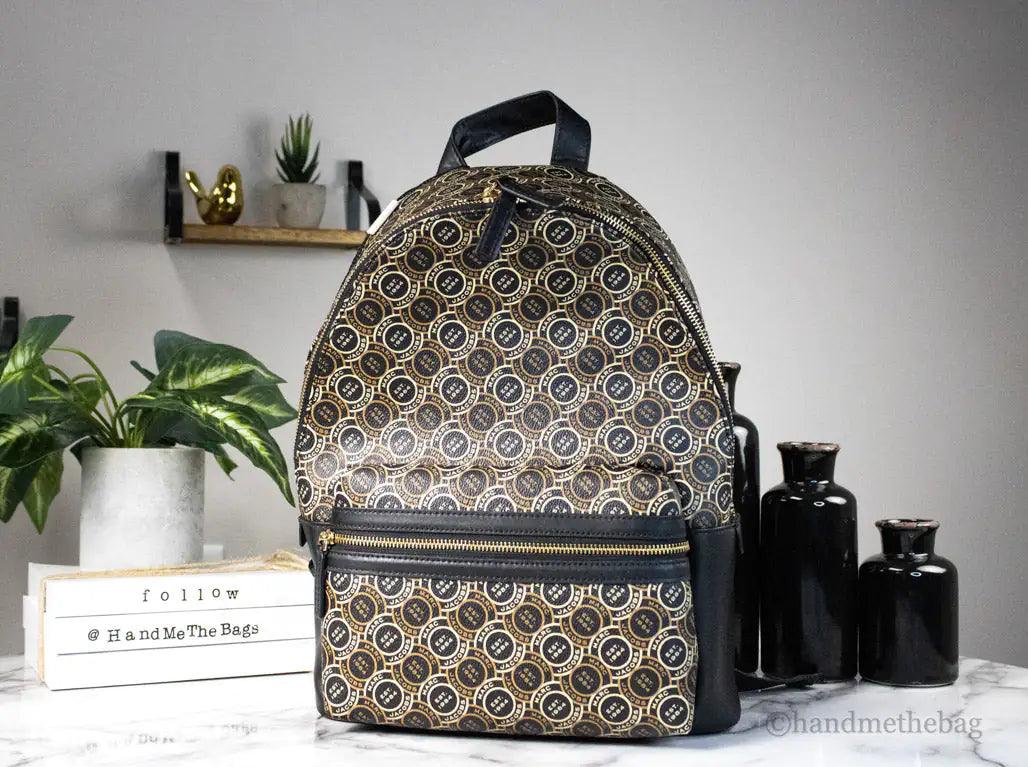 Marc Jacobs Signet Medium Black Logo Printed Backpack - Evallys.com # #