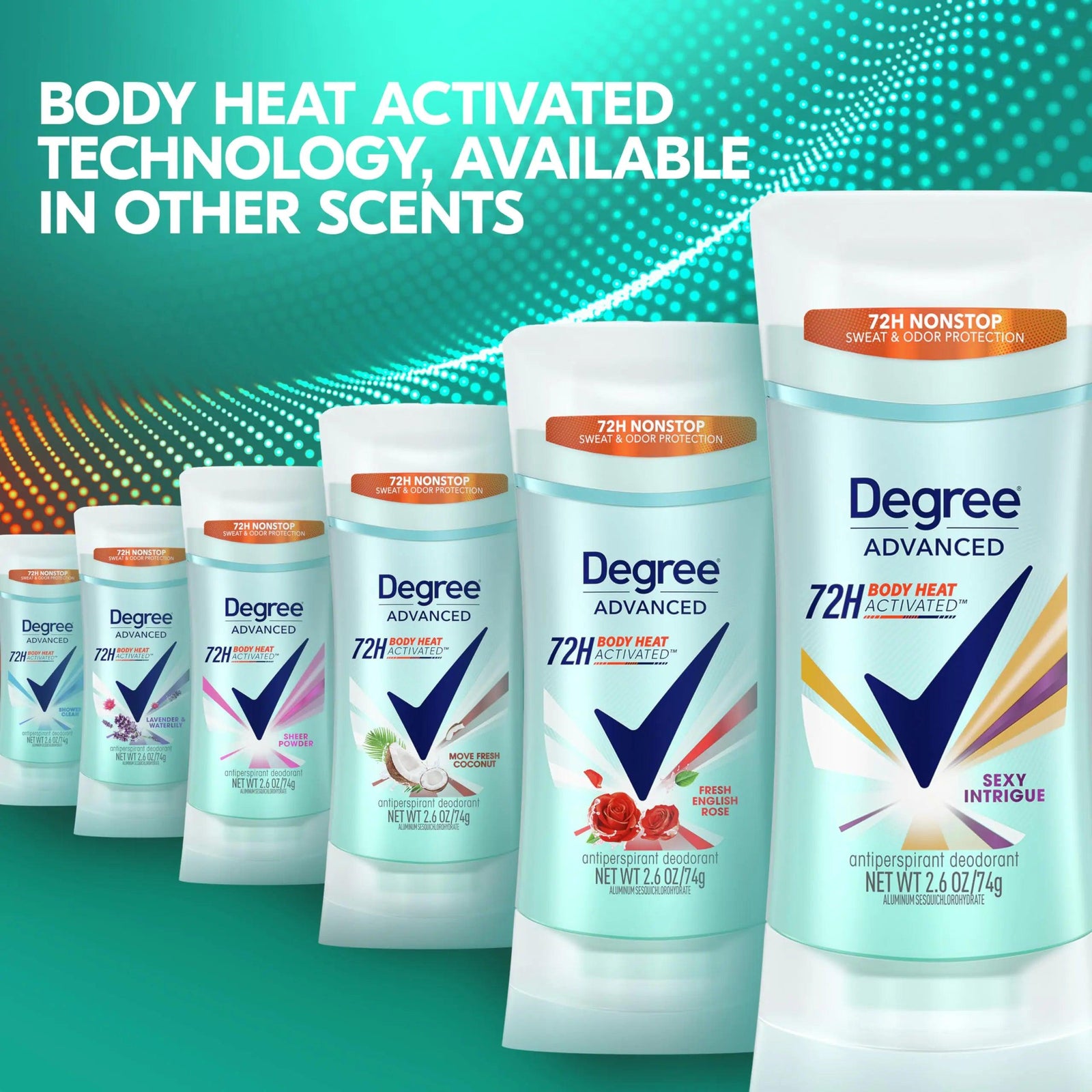 Degree Antiperspirant Deodorant Sexy Intrigue 72-Hour Sweat & Odor Protection Antiperspirant Deodorant For Women with Body Heat Activated Technology 2.6 oz 2.6 Ounce (Pack of 1) - Evallys.com # #