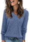 Womens V Neck Sweaters Lightweight Long Sleeve Tunic Tops Shirts Casual Sweatshirt Trendy Blue XX-Large - Evallys.com # #