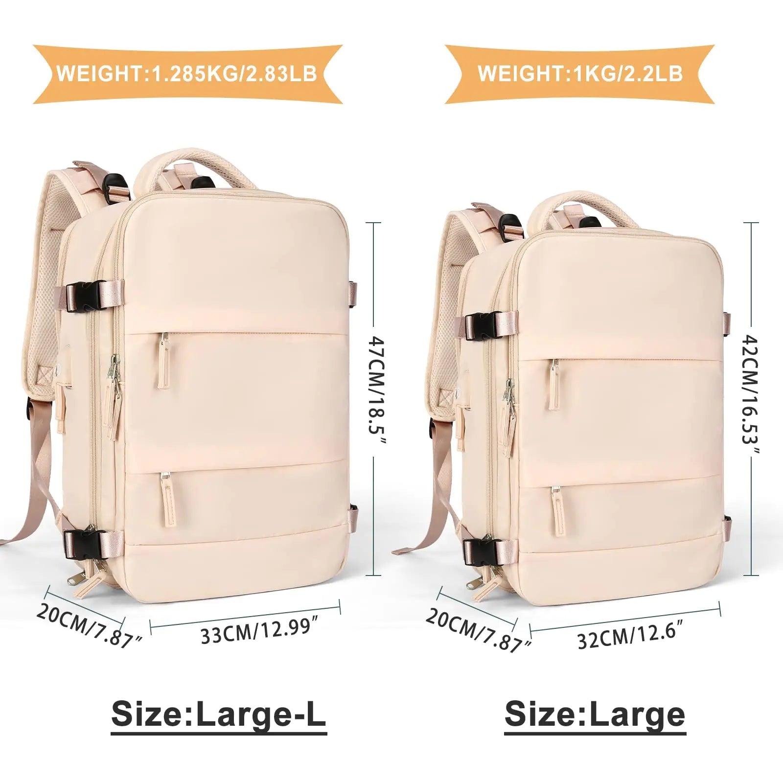 coowoz Large Travel Backpack For Women Men,Carry On Backpack,Hiking Backpack Waterproof Outdoor Sports Rucksack Casual Daypack Travel Essentials（Beige） Beige - Evallys.com # #