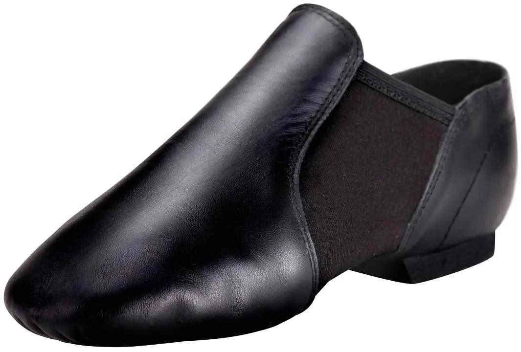 Linodes Unisex Leather Upper Jazz Shoe Slip-on for Women and Men's Dance Shoes 4.5 Women/4 Men Black - Evallys.com # #