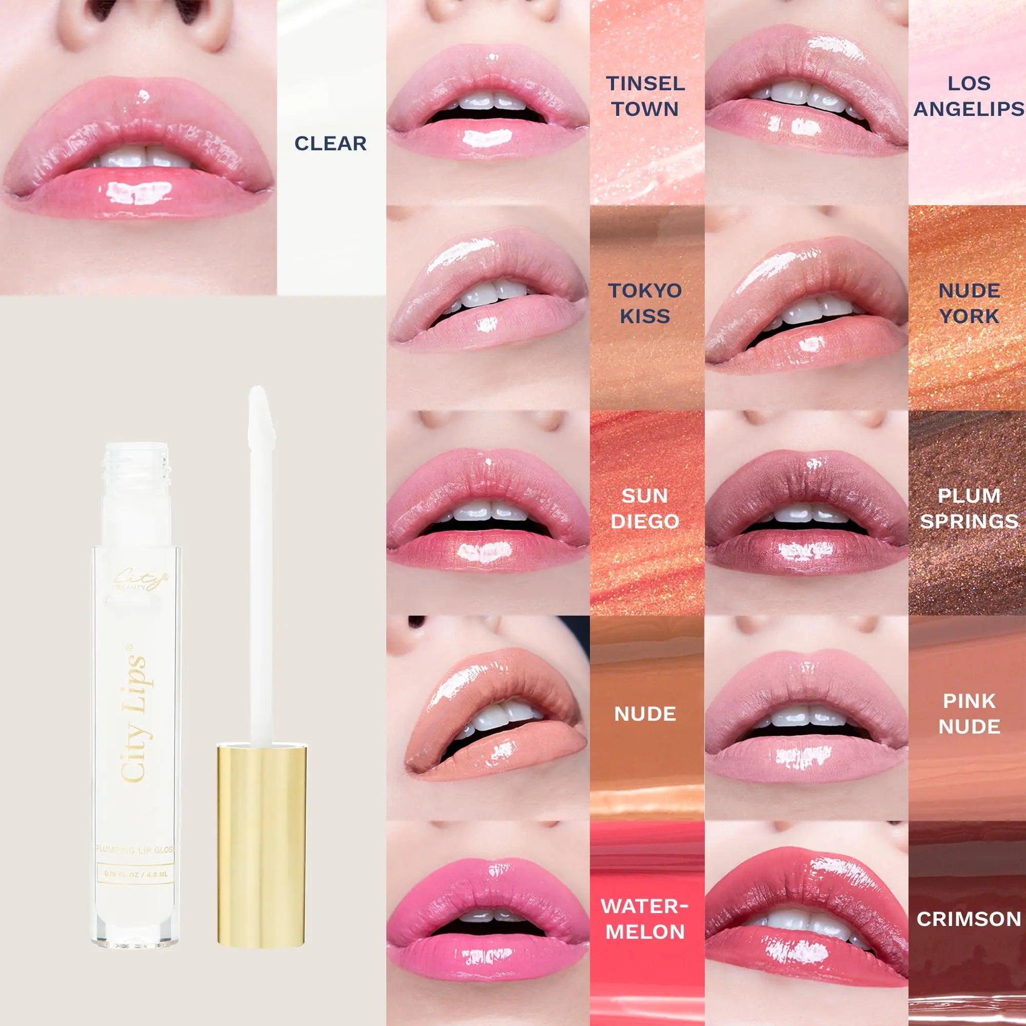 City Beauty City Lips Clear - Plumping Lip Gloss - Hydrate & Volumize - High Shine Lip Plumper - Hyaluronic Acid & Peptides Visibly Smooth Lip Wrinkles - Cruelty-Free - Evallys.com # #