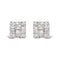 10K White Gold 1/7 Cttw Round and Baguette Diamond Mosaic Square Stud Earrings (H-I Color, I1-I2 Clarity) - Evallys.com # #