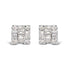 10K White Gold 1/7 Cttw Round and Baguette Diamond Mosaic Square Stud Earrings (H-I Color, I1-I2 Clarity) - Evallys.com # #